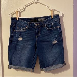 Aeropostale Ripped Denim Bermuda Shorts Size 4